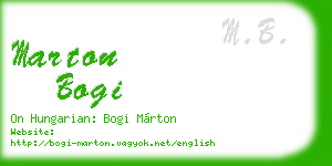 marton bogi business card